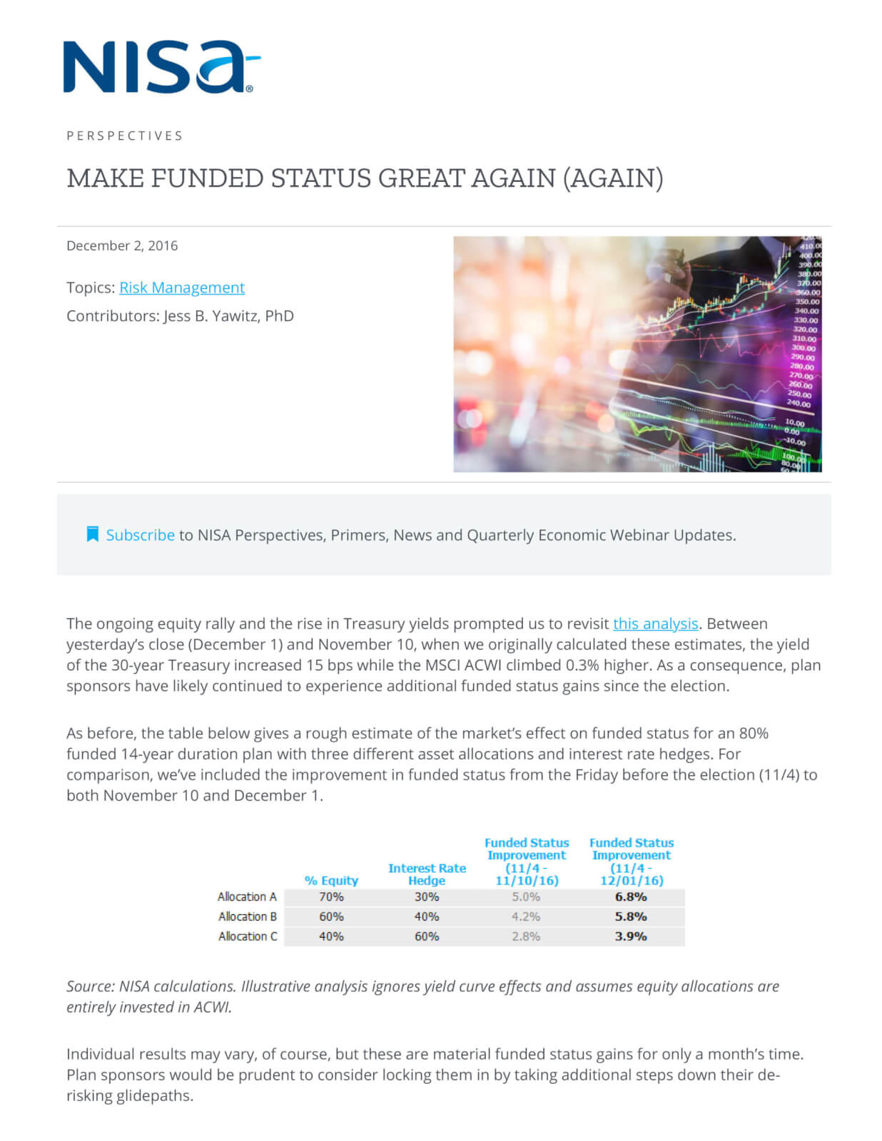 Make Funded Status Great Again (Again) NISA Investment Advisors, LLC