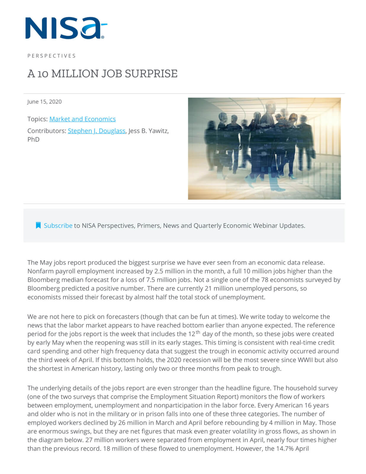 A Million Job Surprise NISA Investment Advisors, LLC