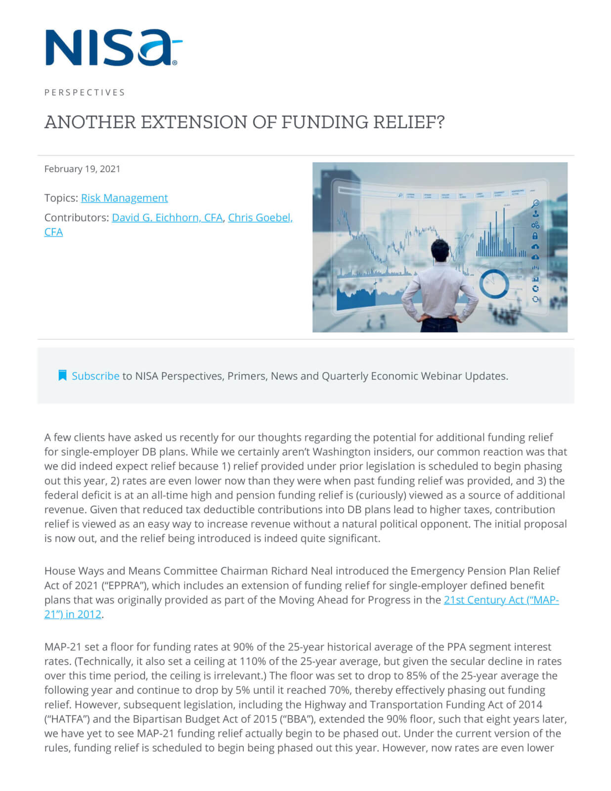 Another Extension of Funding Relief NISA Investment Advisors, LLC