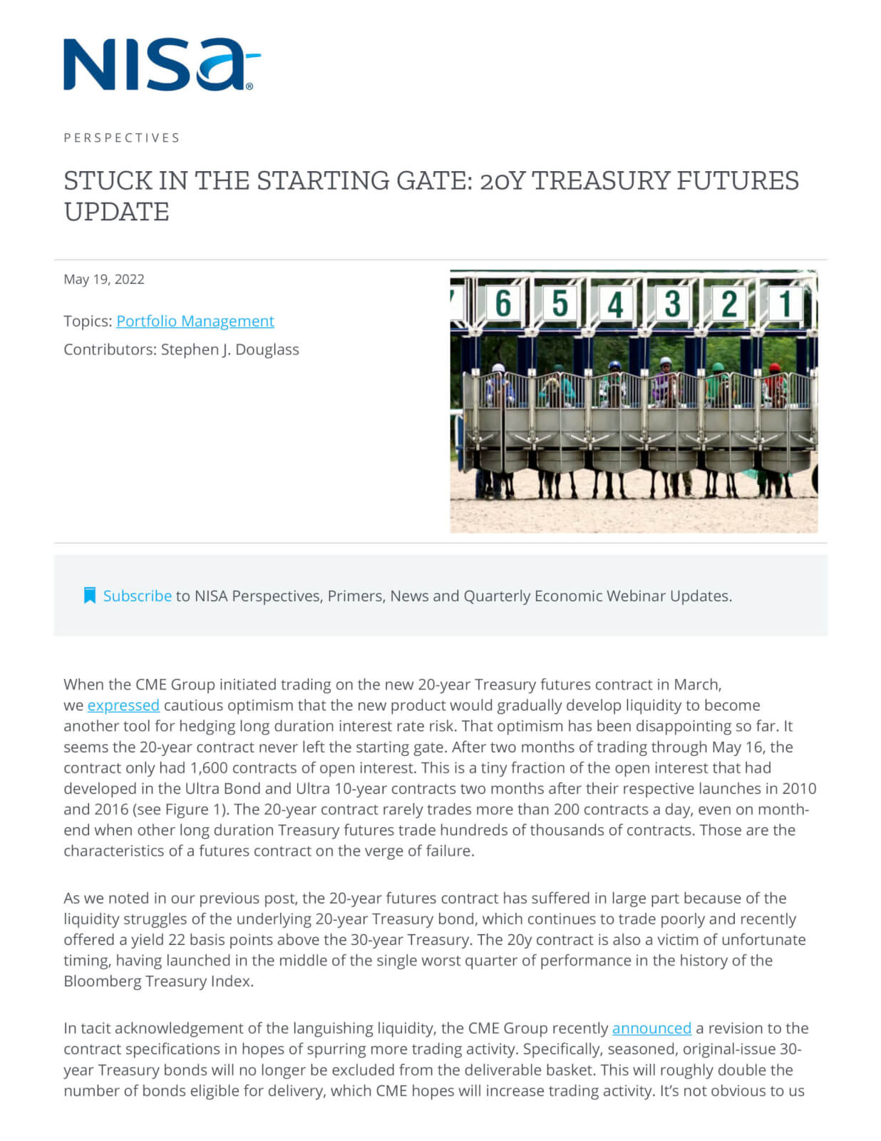 Stuck in the Starting Gate y Treasury Futures Update