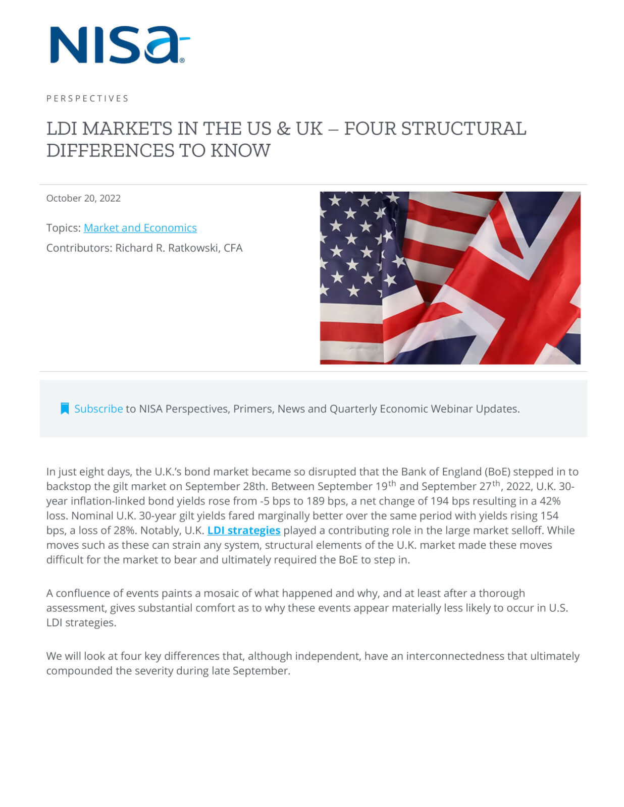 LDI Markets in the US & UK Four Structural Differences to Know